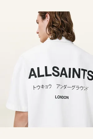 AllSaints Underground Logo Relaxed Fit Polo Shirt