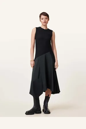 AllSaints Pia Asymmetric Satin Dress