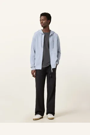 AllSaints Brace Zip Up Brushed Cotton Ramskull Hoodie