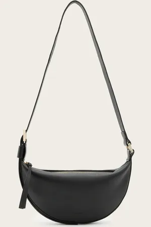 AllSaints Half Moon Leather Crossbody Bag