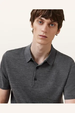 AllSaints Maes Merino Short Sleeve Polo Shirt