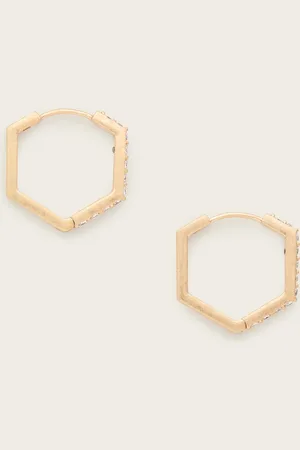 AllSaints Hattie Hex Hoop Earrings