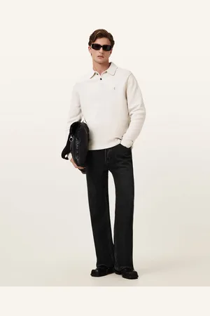 AllSaints Statten Long Sleeve Ramskull Polo Jumper