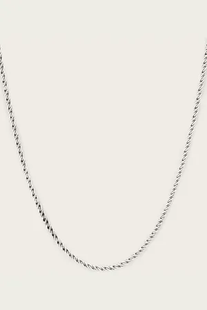 AllSaints Noah Twisted Silver Chain Necklace