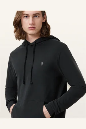 AllSaints Brace Pullover Brushed Cotton Ramskull Hoodie