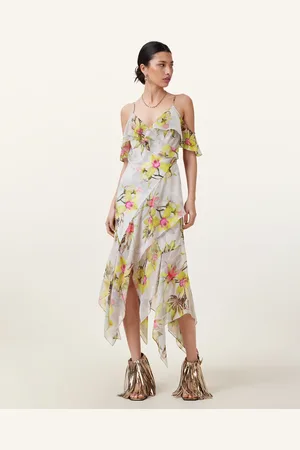 AllSaints Grace Floral Print Midi Dress