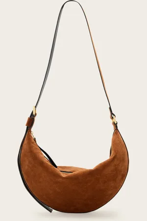 AllSaints Half Moon Large Suede Crossbody Bag