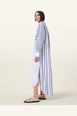 AllSaints Shannon Striped Shirt Maxi Dress
