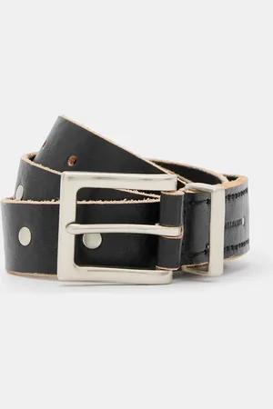 AllSaints Trey Studded Leather Metal Tip Belt