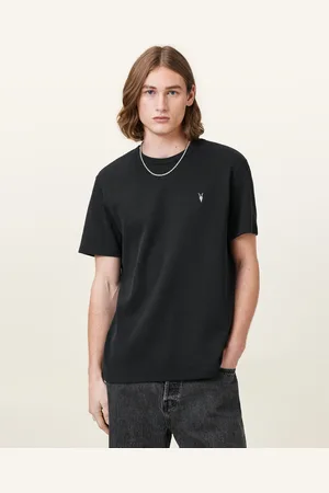 AllSaints Ellis Waffle Texture Crew Neck Ramskull T-Shirt