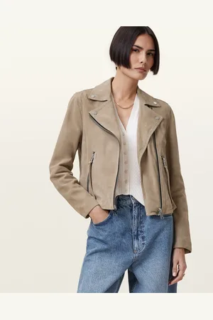 AllSaints Dalby Slim Fit Suede Biker Jacket