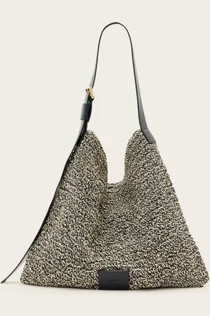 AllSaints Asha Woven Straw Hobo Shoulder Bag