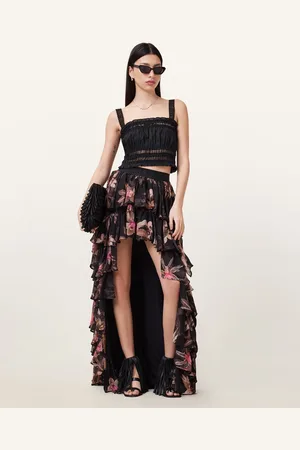 AllSaints Cavarly Floral Print Maxi Skirt