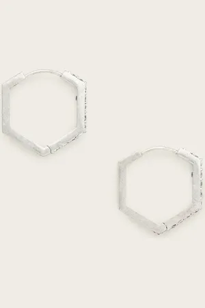 AllSaints Hattie Hex Hoop Earrings