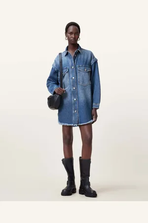 AllSaints Faye Oversized Denim Shacket Dress