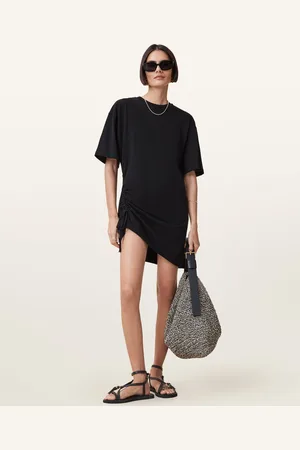 AllSaints Naenia Drawcord Mini T-Shirt Dress