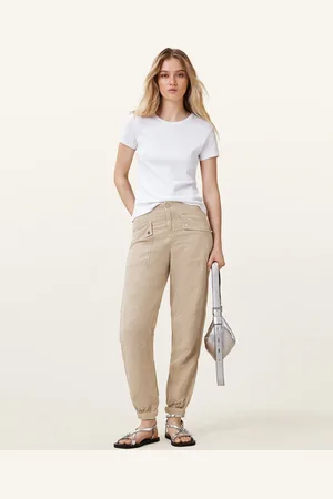 AllSaints Val High-Rise Cargo Linen Blend Trousers