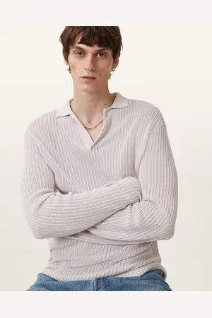 AllSaints Thoma Long Sleeve Knitted Polo Shirt
