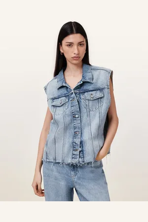 AllSaints Laura Embellished Denim Waistcoat