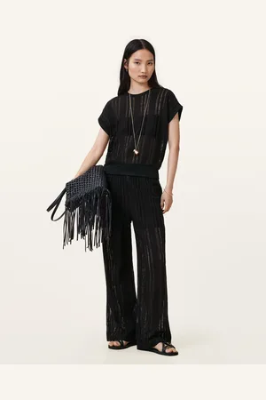 AllSaints Giana Crochet Ladder Wide Leg Trousers