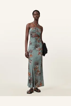 AllSaints Celia Halterneck Floral Maxi Dress