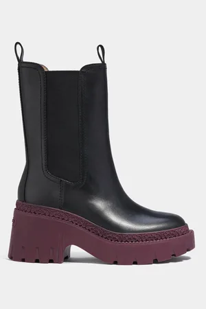 Coach Alexa Leather Heeled Chelsea Boots - UK 3