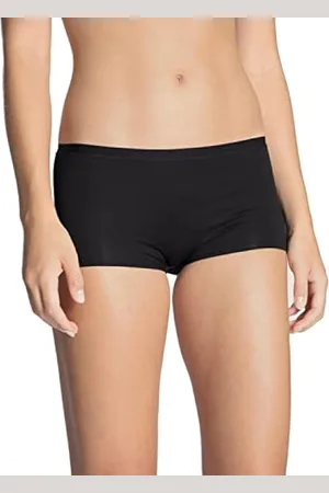 Calida Women's Elastic Boxer Briefs Underwear Black Size Small