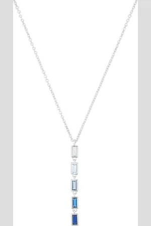 QS by s.Oliver Y-Collier 925 Sterling Silver woman Necklace, with Zirconia synth., 42+3 cm, Silver, comes in jewelry gift box