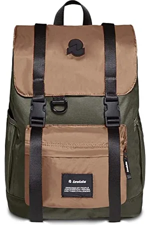 Invicta Backpack, CHAT COLORBLOCK, Eco-friendly Knapsack, For Office, Day Trips & Commuting, For School, Sport, Free Time, with Side Pockets & Laptop Sleeve, Italian Design, moss green