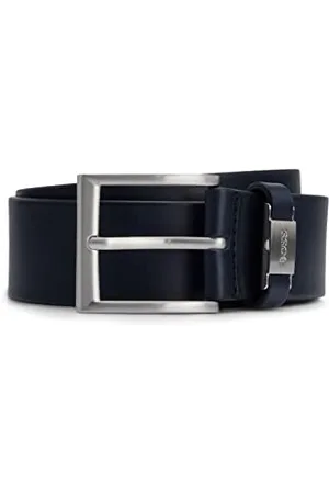 HUGO BOSS Mens Connio Branded-keeper belt in Italian leather