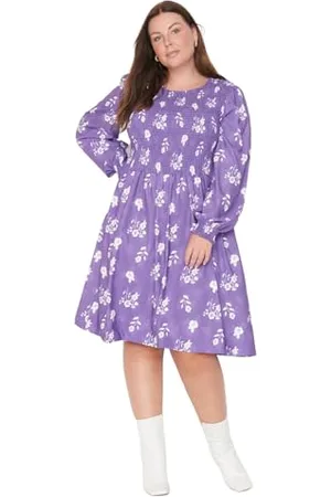 Trendyol Women Plus Size Maxi A-line Relaxed Woven Plus Size Dress