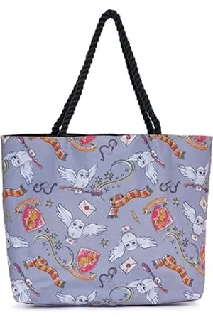 Harry Potter Tote Travel Bag Gryffindor Hedwig All Over Print Grey