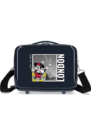 Disney Mickey and Minnie Travel The World Adaptable Toiletry Bag Blue 29x21x15cm Rigid ABS 9.14L 0.8kg, , One Size, Toiletry Bag