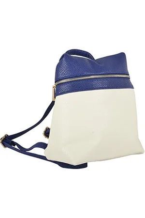 Paparazzi Womens Backpack Nevada Design Cream Navy Soft PU Leather Casual Daypack Comfortable Practical Fully Lined Travel Bag For School College Work Office Adjustable Straps Handbag