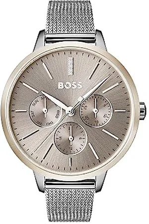 HUGO BOSS Analogue Multifunction Quartz Watch for Women SYMPHONY Collection with Stainless Steel or Leather Bracelet