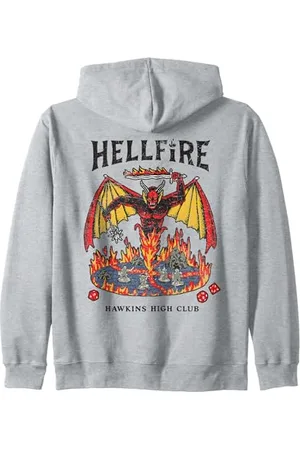 Stranger Things Hellfire Club Poster Hawkins High DND Gang Zip Hoodie
