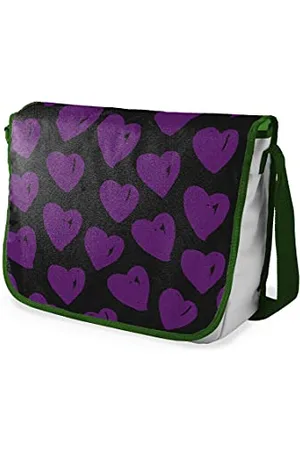 Bonamaison Digitally Printed Messenger School Bag with Khaki Strap for Students, Cross Body Bag, Courier Bag, Shoulder Bag for School, Back to School, Size: 29x36 Cm