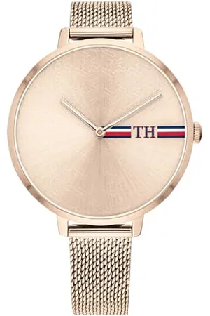 Tommy Hilfiger Analogue Quartz Watch for Women with Carnation Gold Colored Stainless Steel mesh Bracelet - 1782158