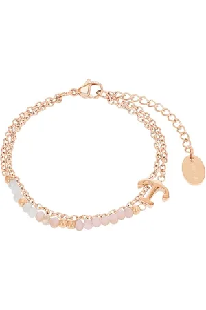 QS by s.Oliver Bracelet stainless steel woman bracelet, with glass, 16+4 cm, rose-colored, anchor, comes in jewelry gift box