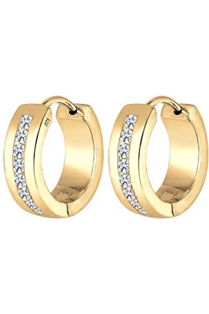 Elli Earrings Creoles Zirconia Basic Glamour Elegant 925 Sterling Silver