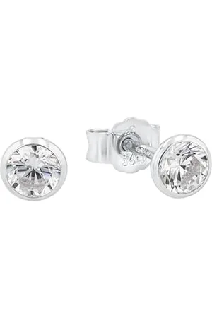 Amor Stud earrings 925 Sterling woman earrings, with zirconia synth., 0.4 cm, , comes in jewelry gift box