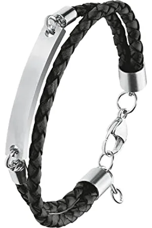 QS by s.Oliver Ident bracelet stainless steel men arm jewelry, 20+2 cm, silver, Comes in jewelry gift box, 2020903