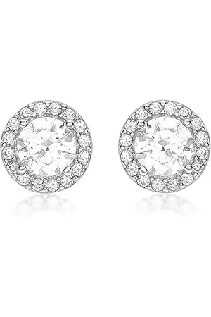 Amazon 9ct Cubic Zirconia Halo Stud Earrings (previously Amazon Collection)