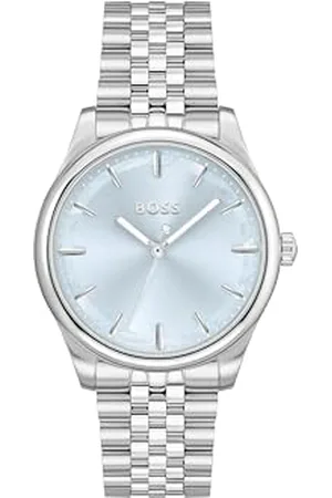 HUGO BOSS Analogue Quartz Watch for Women Graceful Collection with Silver and Two-Tone Stainless Steel Bracelet