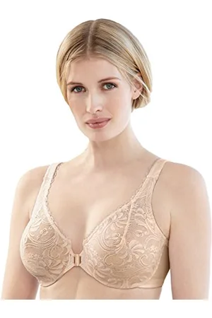 Glamorise Full Figure Plus Size Wonderwire Front-Closure Stretch Lace Bra Underwire #9245