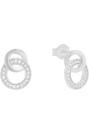 QS by s.Oliver Earrings 925 Sterling woman earrings, with zirconia synth., 1.3 cm, , comes in jewelry gift box