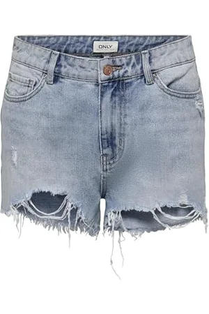 ONLY Women Denim Jeans Shorts | Short Bermuda Summer Pants | High Waist Destroyed Trousers ONLPACY, Colours: , Size:S