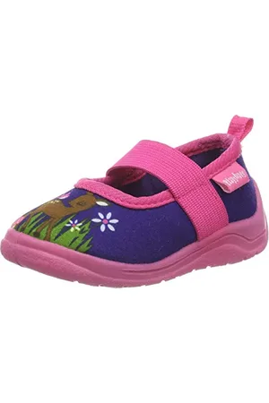 Playshoes Anti-Slip Shoes Fawn Slippers, Pink (Marine/Pink 372), 10.5 UK Child