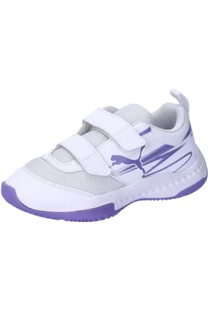 PUMA VARION II V JR Indoor Court Shoe, White-Lavender Alert, 11.5 UK