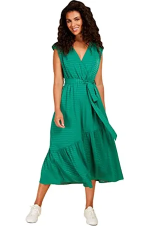 Little Mistress Check Mock Wrap Midi Dress